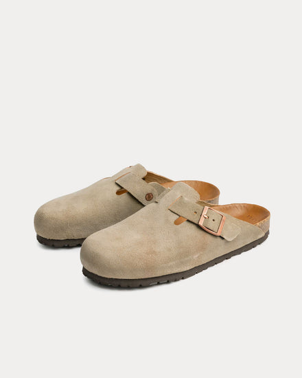 The Real McCoy's Foot-Support Leather Taupe Clogs - 2