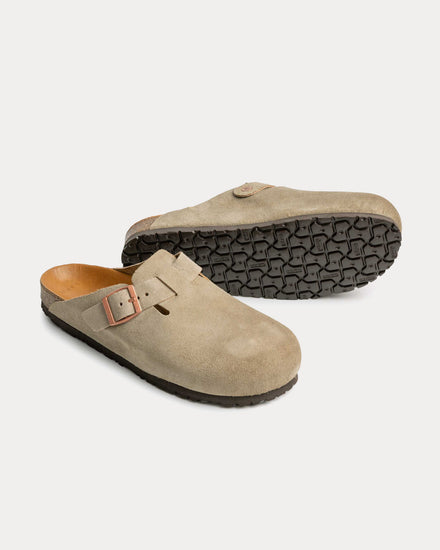 The Real McCoy's Foot-Support Leather Taupe Clogs - 4