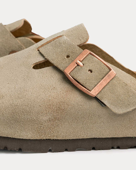 The Real McCoy's Foot-Support Leather Taupe Clogs - 5