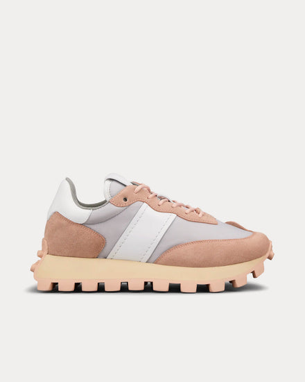 Tod's 1T Suede & Fabric Pink / Grey / White Low Top Sneakers - 1