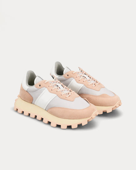 Tod's 1T Suede & Fabric Pink / Grey / White Low Top Sneakers - 2