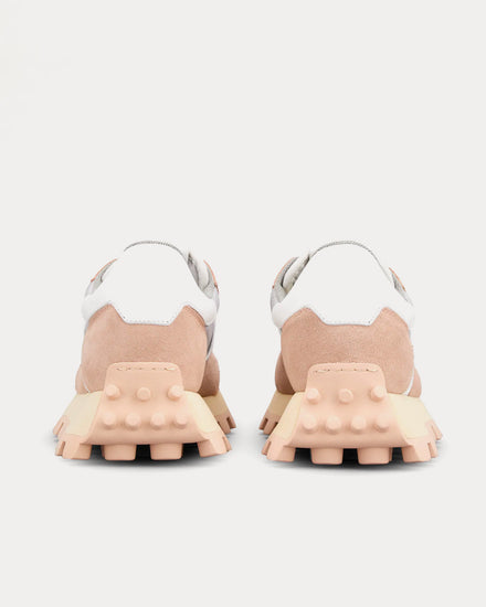 Tod's 1T Suede & Fabric Pink / Grey / White Low Top Sneakers - 3