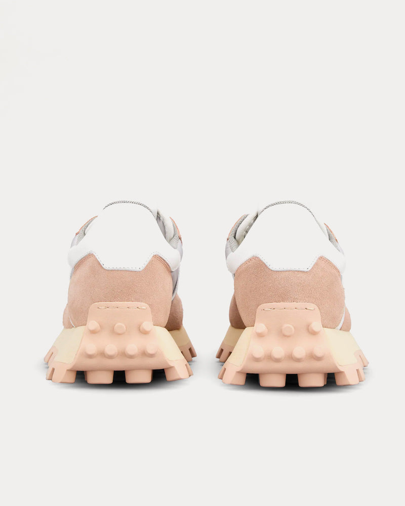 Tod's 1T Suede & Fabric Pink / Grey / White Low Top Sneakers - 3
