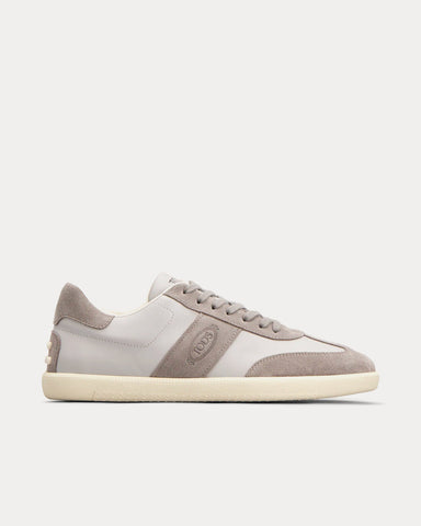 Tod's Rubber-Trimmed Leather & Suede Grey Low Top Sneakers