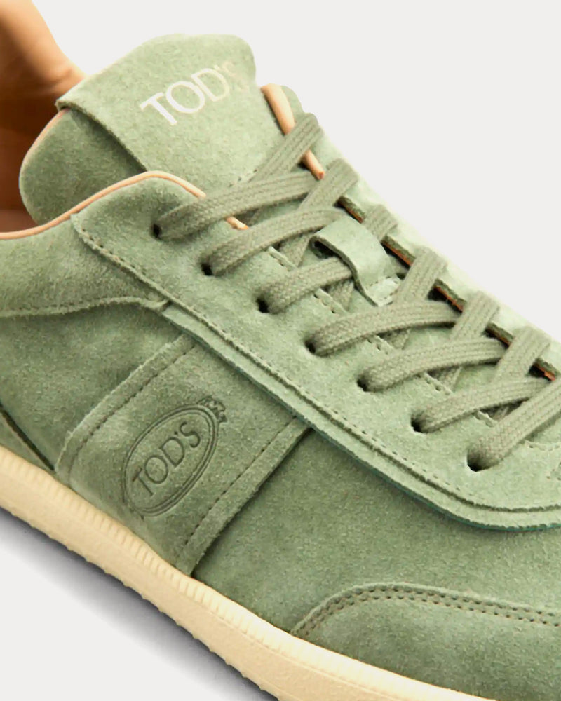 Tod's Tabs Suede Green Low Top Sneakers - 4