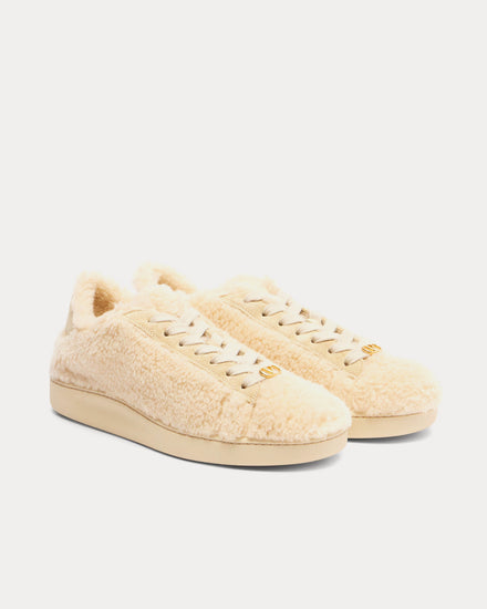 Valentino Royco with VLogo Shearling Beige Low Top Sneakers - 2