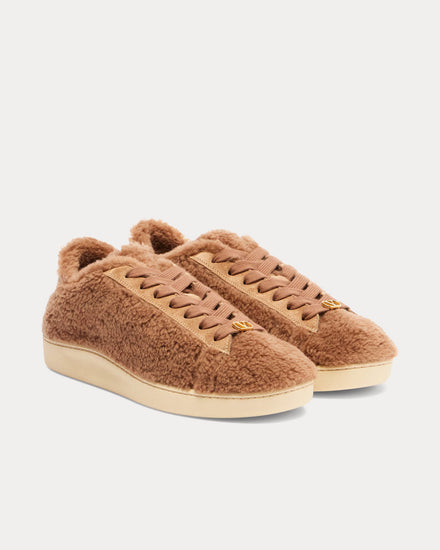Valentino Royco with VLogo Shearling Brown Low Top Sneakers - 2