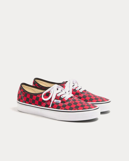 Valentino x Vans Fabric Trainer with VLogo Checkerboard Print Rouge Pur / Black Low Top Sneakers - 3