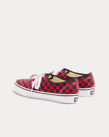Valentino x Vans Fabric Trainer with VLogo Checkerboard Print Rouge Pur / Black Low Top Sneakers - 4