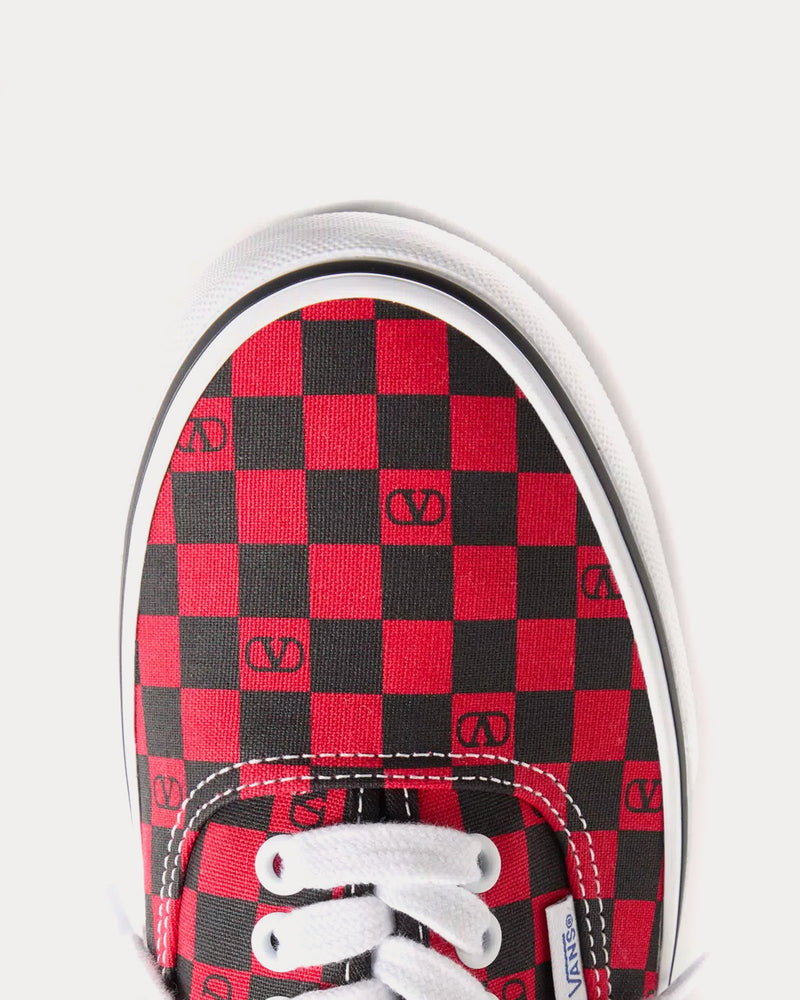 Valentino x Vans Fabric Trainer with VLogo Checkerboard Print Rouge Pur / Black Low Top Sneakers - 5