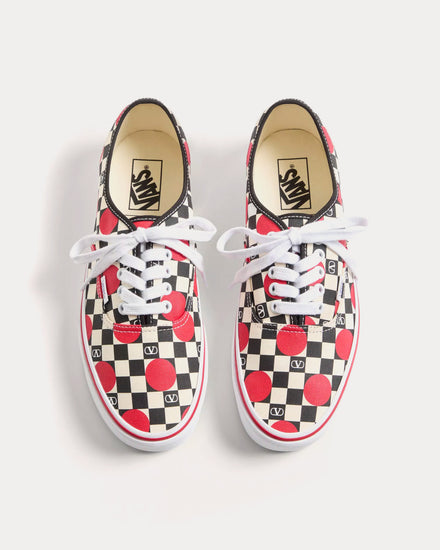 Valentino x Vans Fabric Trainer with VLogo Checkerboard Print & Polka Dot Detail Butter / Black Rouge Pur Low Top Sneakers - 2