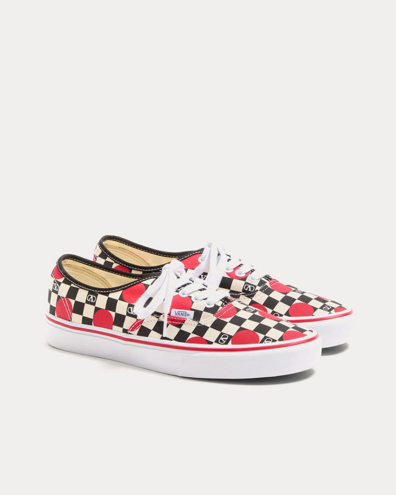 Valentino x Vans Fabric Trainer with VLogo Checkerboard Print & Polka Dot Detail Butter / Black Rouge Pur Low Top Sneakers - 3