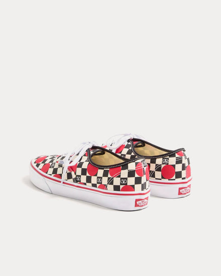 Valentino x Vans Fabric Trainer with VLogo Checkerboard Print & Polka Dot Detail Butter / Black Rouge Pur Low Top Sneakers - 4