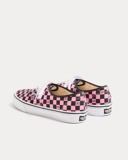Valentino x Vans Fabric Trainer with VLogo Checkerboard Print Pink Orchid / Black Low Top Sneakers - 4
