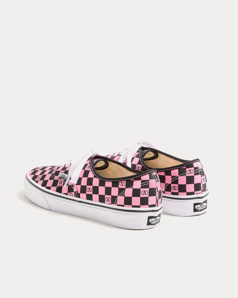 Valentino x Vans Fabric Trainer with VLogo Checkerboard Print Pink Orchid / Black Low Top Sneakers - 4
