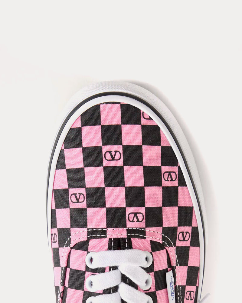 Valentino x Vans Fabric Trainer with VLogo Checkerboard Print Pink Orchid / Black Low Top Sneakers - 5