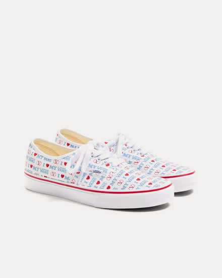 Valentino x Vans Fabric Trainer with Valentino Vans Love Print White Low Top Sneakers - 3