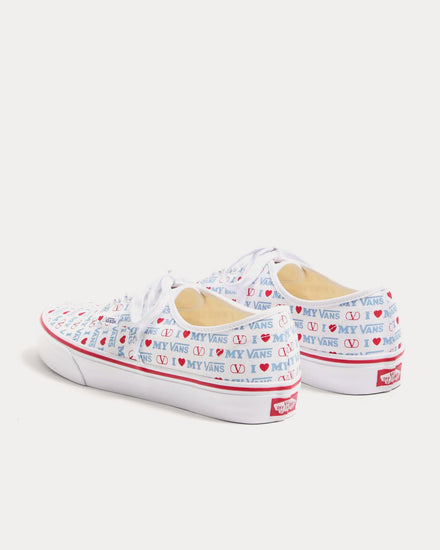 Valentino x Vans Fabric Trainer with Valentino Vans Love Print White Low Top Sneakers - 4