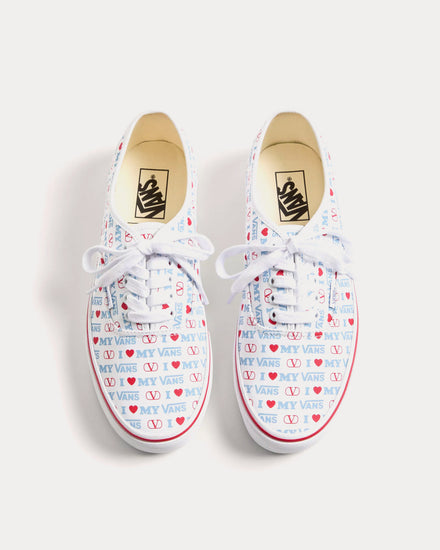 Valentino x Vans Fabric Trainer with Valentino Vans Love Print White Low Top Sneakers - 2