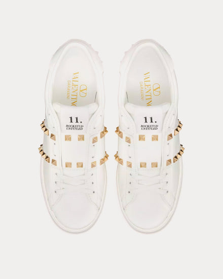 Valentino Open Disco Wedge Calfskin White Low Top Sneakers - 2