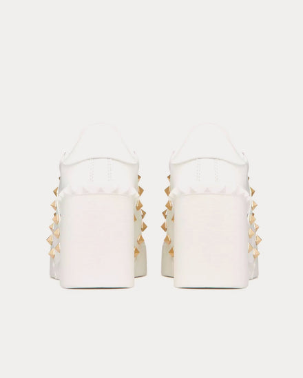 Valentino Open Disco Wedge Calfskin White Low Top Sneakers - 4