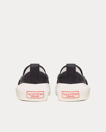 Valentino VLogo Signature Calfskin Leather Black Slip On Sneakers - 3