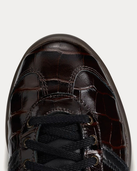 Adidas x Wales Bonner Karintha Croc Dark Brown / Core Black / Gold Metallic Low Top Sneakers - 6