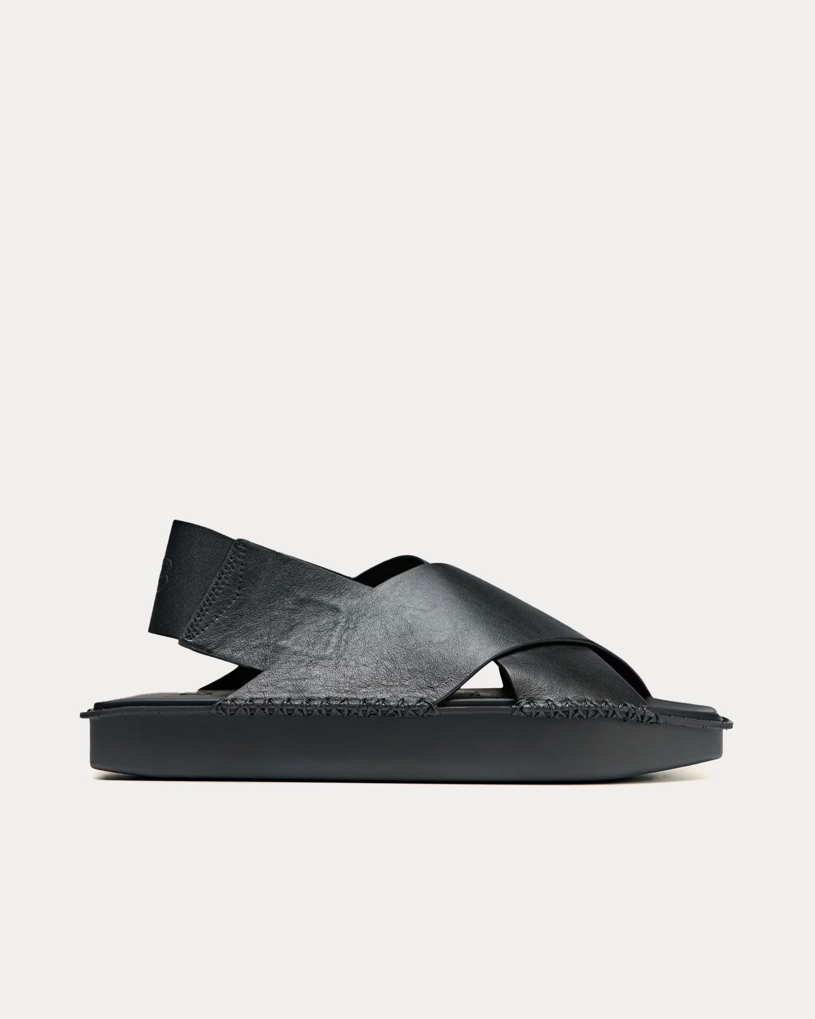 Y-3 - Leather Black Sandals