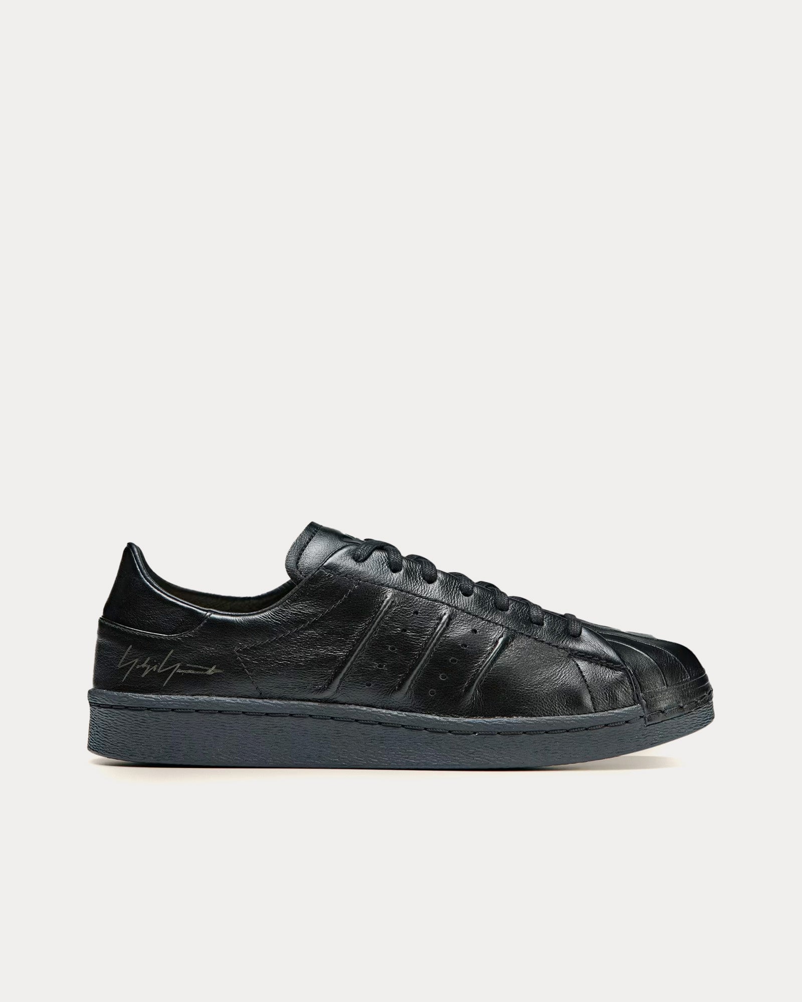 Y-3 - Superstar Leather Black / Black / Black Low Top Sneakers