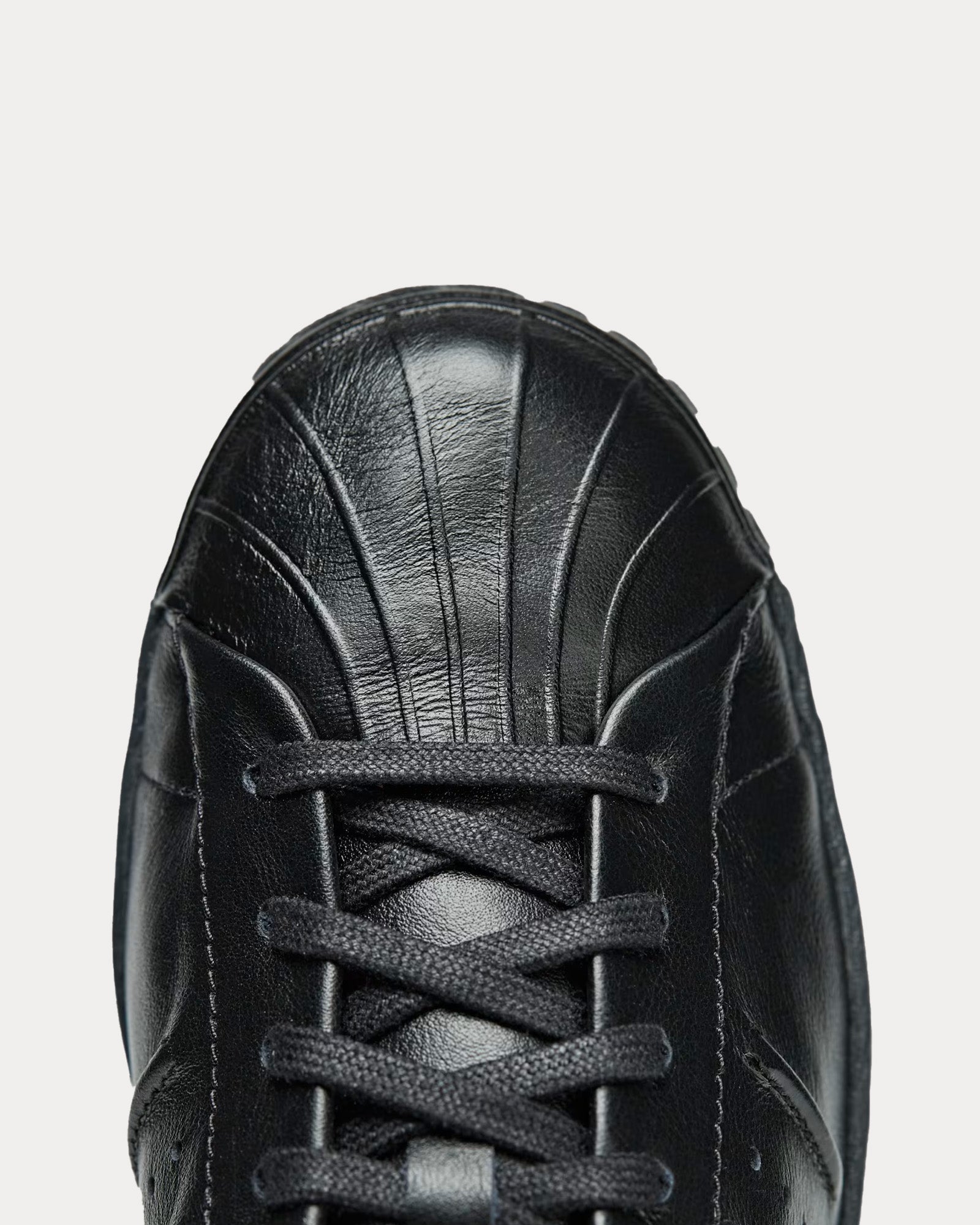 Y-3 - Superstar Leather Black / Black / Black Low Top Sneakers