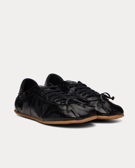 Abra Ballerina Leather Black Low Top Sneakers - 3