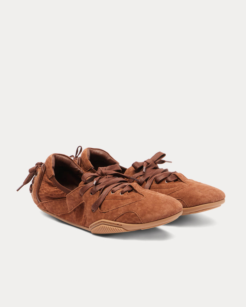 Acne Studios Ballerina Lace-Up Brown Slip On Shoes - 2
