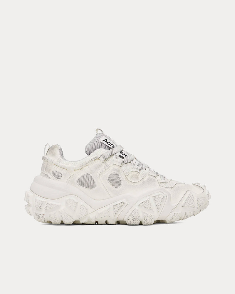 Acne Studios Boltzer Tumbled Chunky Mesh White Low Top Sneakers - 1