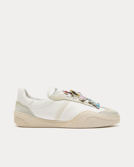 Acne Studios x Moomin Bars Aged Leather White Low Top Sneakers - 1