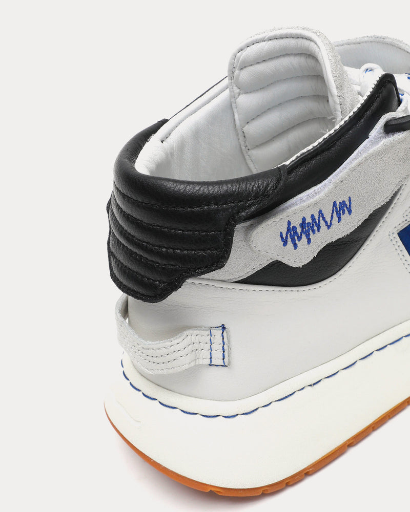 Ader Error Men's Log Khalif White / Blue Low Top Sneakers