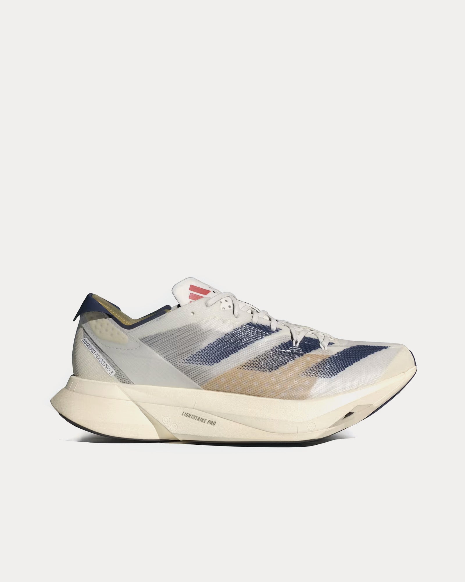 Adidas - Adios Pro 3 Cloud White / Dark Blue / Gold Metallic Running Shoes