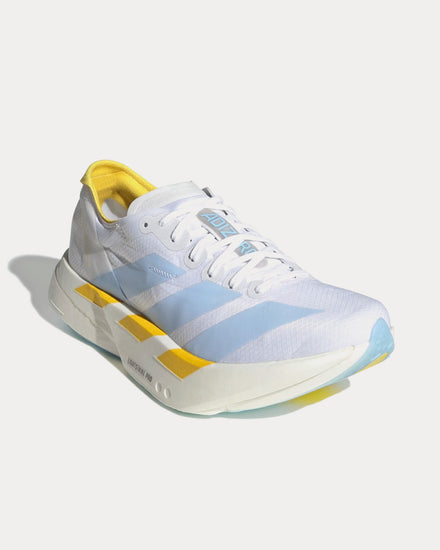 Adidas Adizero Adios Pro 4 Cloud White / Glow Blue / Yellow Running Shoes - 3