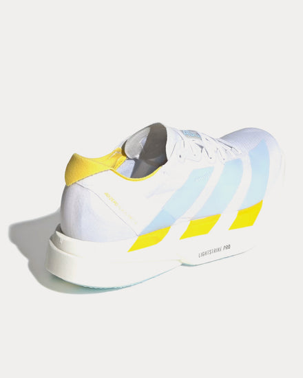Adidas Adizero Adios Pro 4 Cloud White / Glow Blue / Yellow Running Shoes - 4