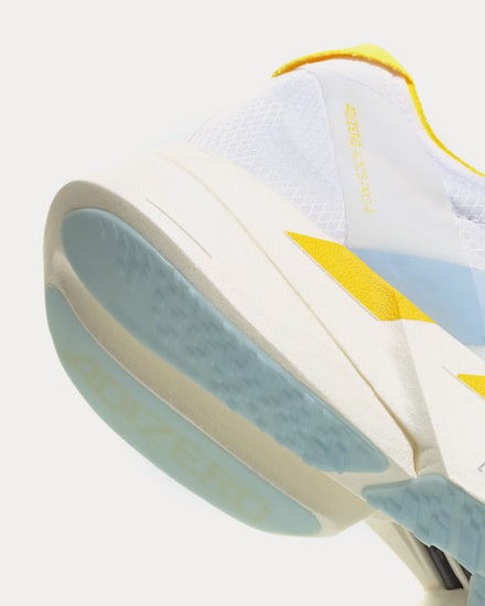 Adidas Adizero Adios Pro 4 Cloud White / Glow Blue / Yellow Running Shoes - 5