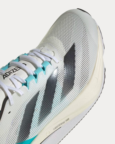 Adidas Unisex Boston 12 Cloud White / Core Black / Light Aqua Running Shoes