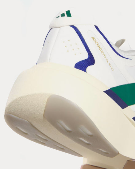 Adidas Adizero Evo SL EXO Suede Core White / Collegiate Green / Cream White Running Shoes - 6