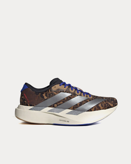 Adidas Women's Adizero EVO SL Pre Brown / Iron Metallic / Lucid Blue Running Shoes Adidas Women's Adizero EVO SL Pre Brown / Iron Metallic / Lucid Blue Running Shoes