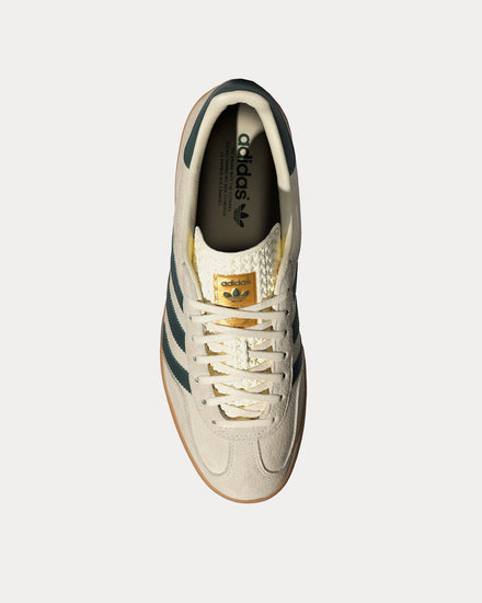 Adidas Unisex Gazelle Indoors Cream White / Collegiate Green / Gum Low Top Sneakers Adidas Unisex Gazelle Indoors Cream White / Collegiate Green / Gum Low Top Sneakers