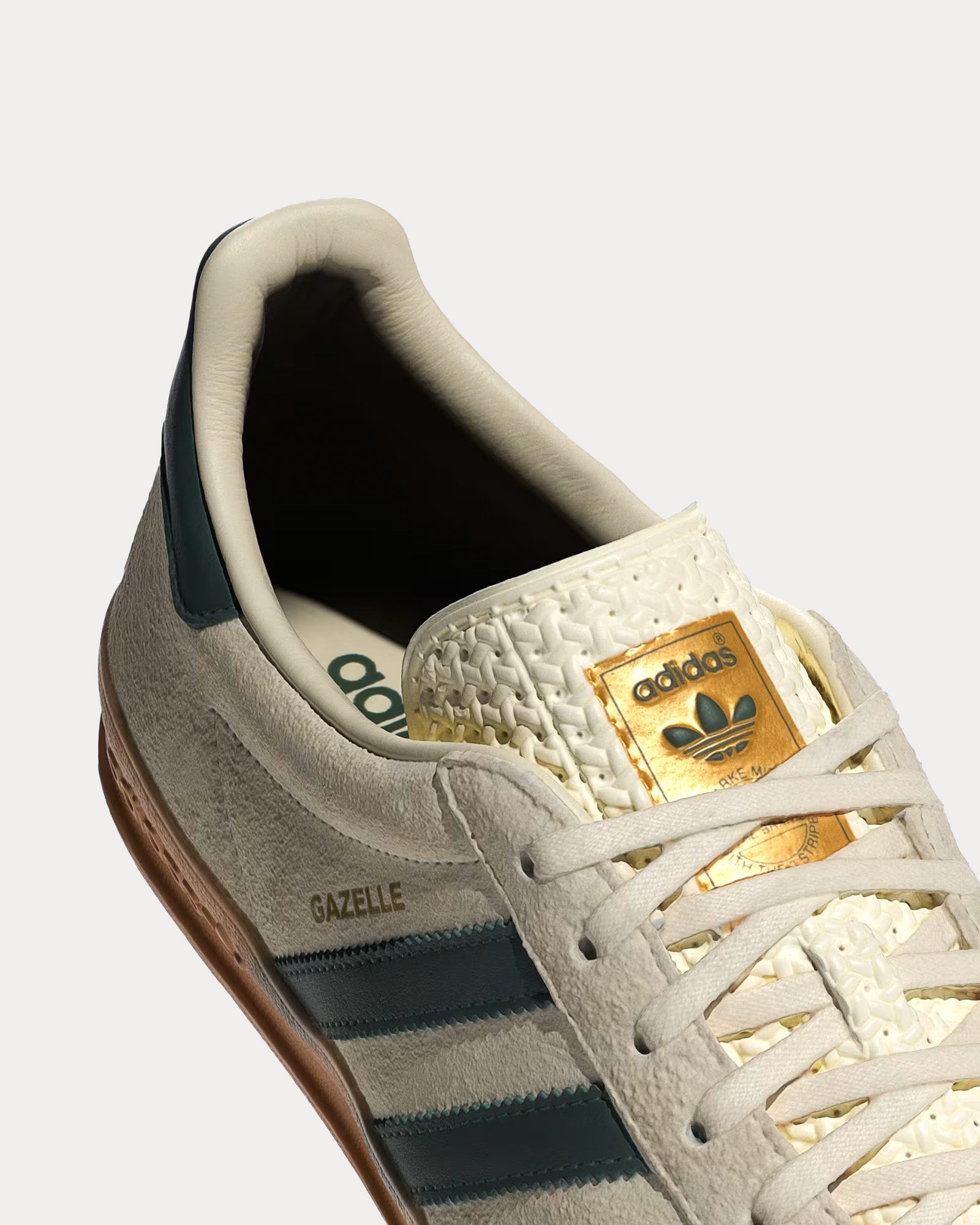 Adidas - Gazelle Indoors Cream White / Collegiate Green / Gum Low Top Sneakers