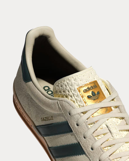 adidas gazelle silver green womens Adidas Unisex Gazelle Indoors Cream White / Collegiate Green / Gum Low Top  Sneakers