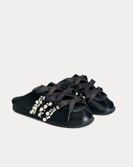 Adidas x Simone Rocha Japan Core Black / Core Black / Better Scarlet Slip On Mules - 3