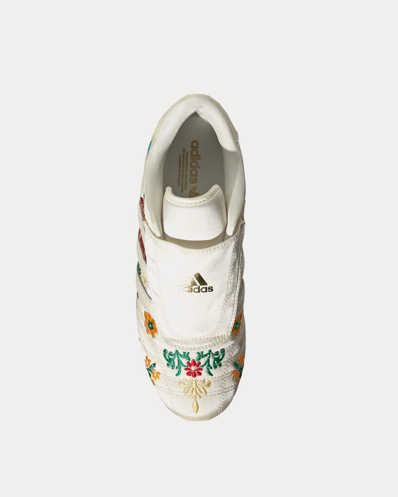 Adidas Women's Taekwondo 'Floral' Cream White / Gold Metallic / Gum Slip On Sneakers Adidas Women's Taekwondo 'Floral' Cream White / Gold Metallic / Gum Slip On Sneakers