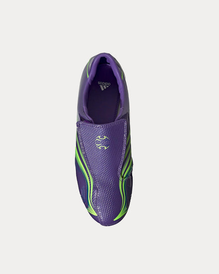 Adidas Taekwondo F50 Purple Rush / Lucid Lemon / Royal Blue Slip On Sneakers - 2