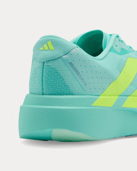 Adidas Adizero EVO SL Flash Aqua / Lucid Lemon /  Mint Ton Running Shoes - 2