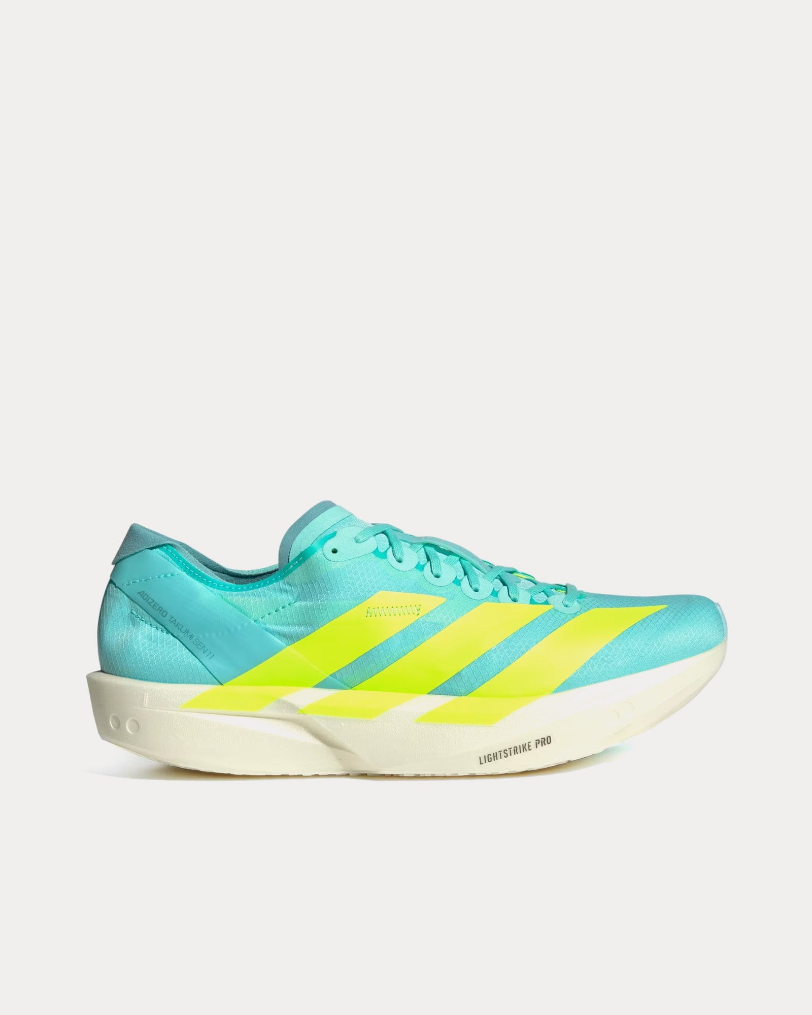 Adidas Men's Adizero Takumi Sen 11 Flash Aqua / Zero Metalic / Mint Ton Running  Shoes